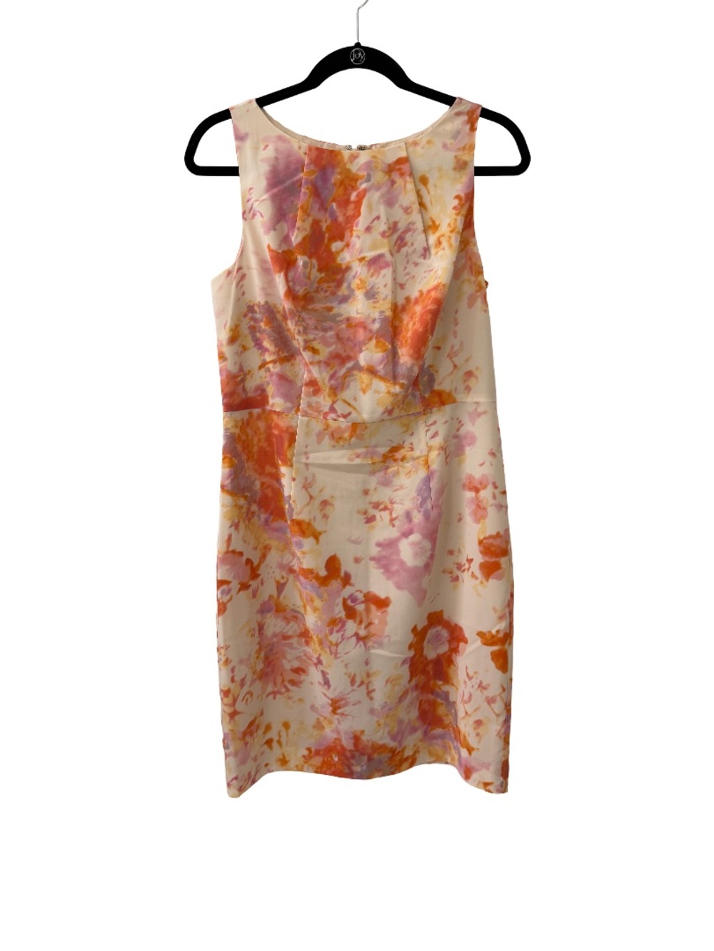 Ann Taylor Floral Midi Dress in Cream, Pink & Orange